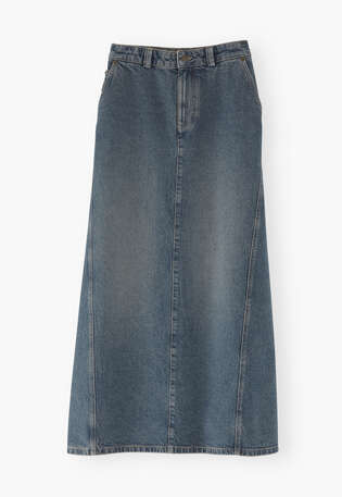 Denim-Rock mit Abn&auml;hern, Marineblau, webstill