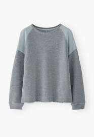 Raglan-Sweatshirt, Steinblau, webstill