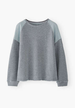 Raglan-Sweatshirt, Steinblau, webstill