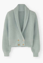 Cardigan mit Schalkragen, Entenei, webstill