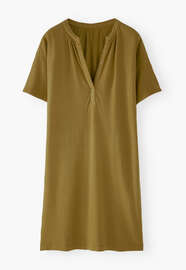 Kurzes Kleid, Bronzeoliv, webstill