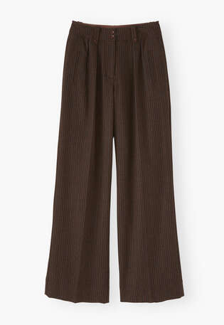 Hose mit weitem Bein, Walnuss, webstill