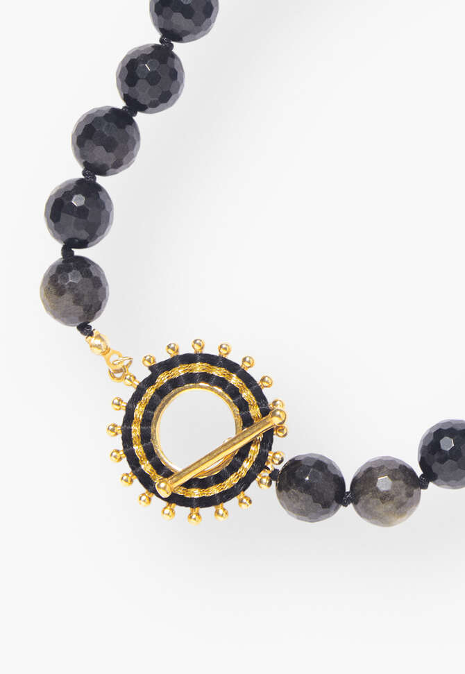 Perlenkette, Gold/Schwarz, completeTheLook