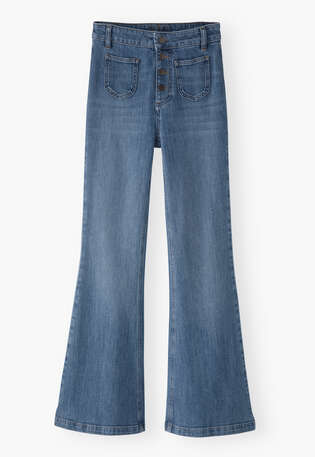 Ausgestellte Jeans, Blasses Vintage, webstill