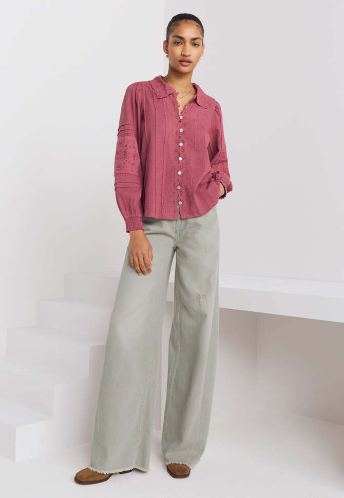 Spitzenbluse, Rauchiges Ros&eacute;, completeTheLook