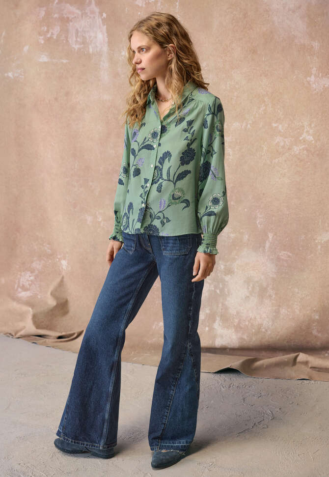 Bedruckte Bluse, Meerschaum, completeTheLook