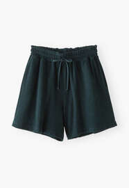 Shorts aus Frottee, Tiefes Flaschengr&uuml;n, webstill