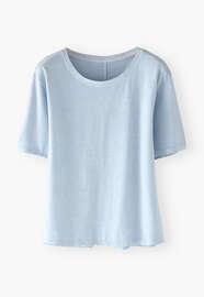 Kastiges T-Shirt, Chambray, webstill