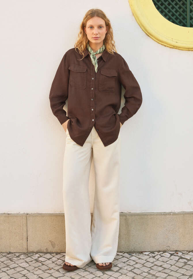 Entspannte Bluse, Schokolade, completeTheLook