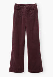 Samthose mit weitem Bein, Braune Beere, webstill
