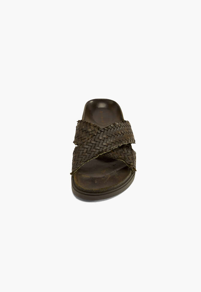 Sandalen mit &uuml;berkreuzter Front, Oliv, completeTheLook