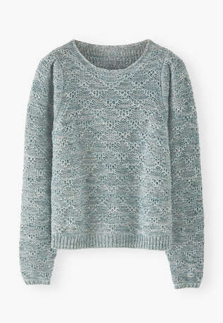 Pullover mit Zopfmuster, Ozean/Mint, webstill