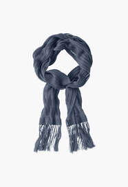 Strickschal, Petrolgrau, webstill