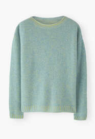 Plattierter Pullover, Kornblume, webstill