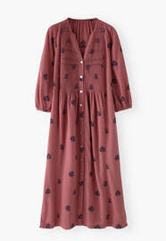 Kleid aus geklipptem Jacquard, Mauverosa, webstill