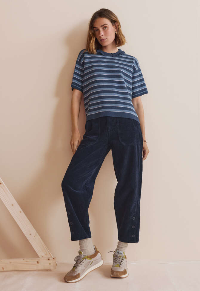 Entspannt geschnittene Karotten-Cordhose, Mitternacht, completeTheLook