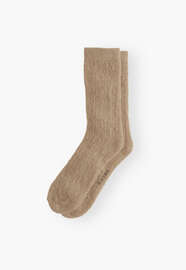 Socken im Spitzenmuster, Taupe, webstill