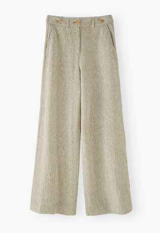Hose mit weitem Bein, Khaki, webstill