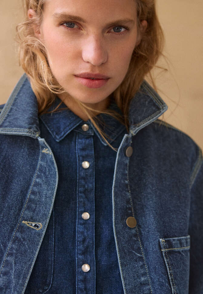 Kastige Jacke aus Denim, Dunkles Mid-Vintage, completeTheLook