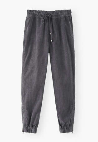 Cord-Jogginghose, Stahlgrau, webstill