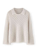 Pullover mit Kragen, Perle, webstill