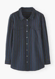 Gestreifte Bluse, Indigo, webstill