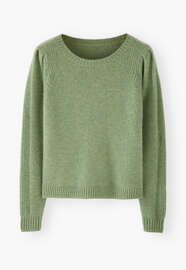 Pullover mit Puff&auml;rmeln, Rauchiges Apfelgr&uuml;n, webstill