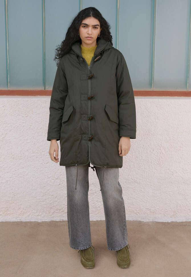 Schal-Parka, Dunkles Khaki, completeTheLook