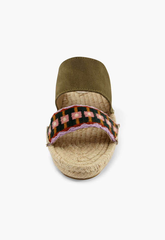 Espadrilles mit doppeltem Riemen, Mehrfarbig und Beige, completeTheLook