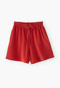 Shorts aus Frottee, Karmesinrot, webstill
