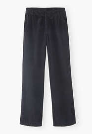 Hose mit geradem Bein aus Cord, Kohlschwarz, webstill