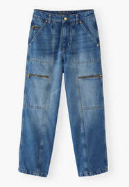 Patchwork-Hufeisen-Jeans, Mid-Vintage, webstill