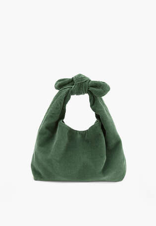Tasche mit Knotengriff, Smaragd, webstill