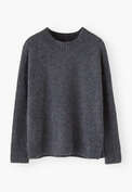 Strickpullover, Graublau, webstill