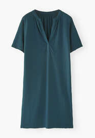 Kurzes Kleid, Tiefes Petrol, webstill