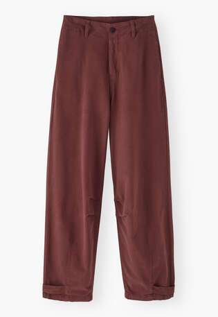 Hose mit verstellbarem Saum, Rauchiges Chilirot, webstill