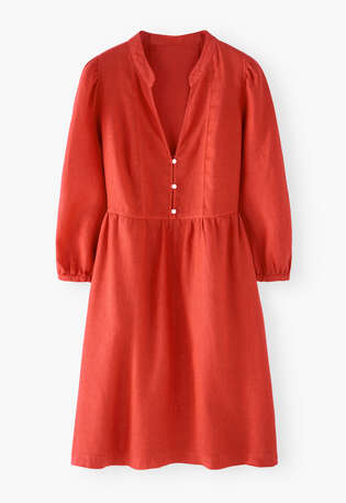 Kurzes Kleid, Leuchtendes Chilirot, webstill