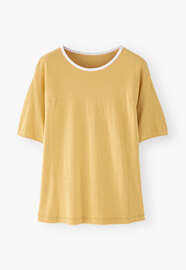 Jersey-T-Shirt, Warmes Gelb, webstill