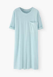 T-Shirt-Kleid, Eisblau, webstill