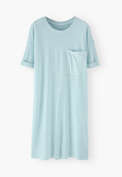 T-Shirt-Kleid, Eisblau, webstill