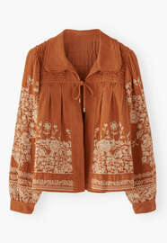 Bestickte Cordjacke, Rost, webstill