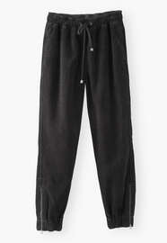 Cord-Jogginghose, Dunkelgrau, webstill