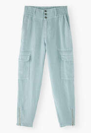 Cargohose, Pastellblau, webstill