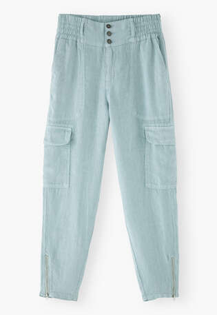 Cargohose, Pastellblau, webstill