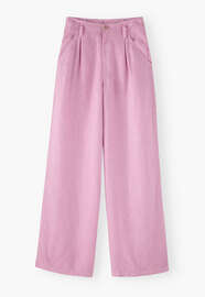 Hose mit weitem Bein, Helles Magenta, webstill