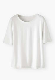 Kastiges T-Shirt, Wei&szlig;, webstill