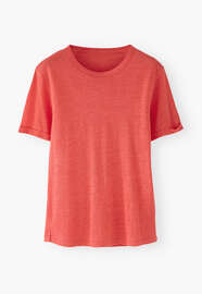 Jersey-T-Shirt, Korallenrosa, webstill