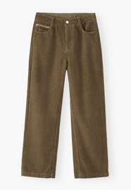 Cropped-Cordhose, Khaki, webstill