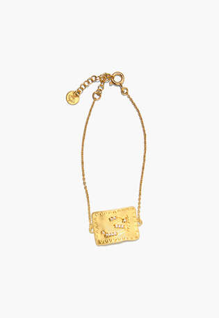 Armband mit eckigem Element, Gold, webstill