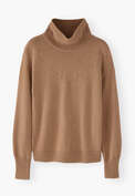 Pullover mit hohem Kragen, Warmes Lohbraun, webstill
